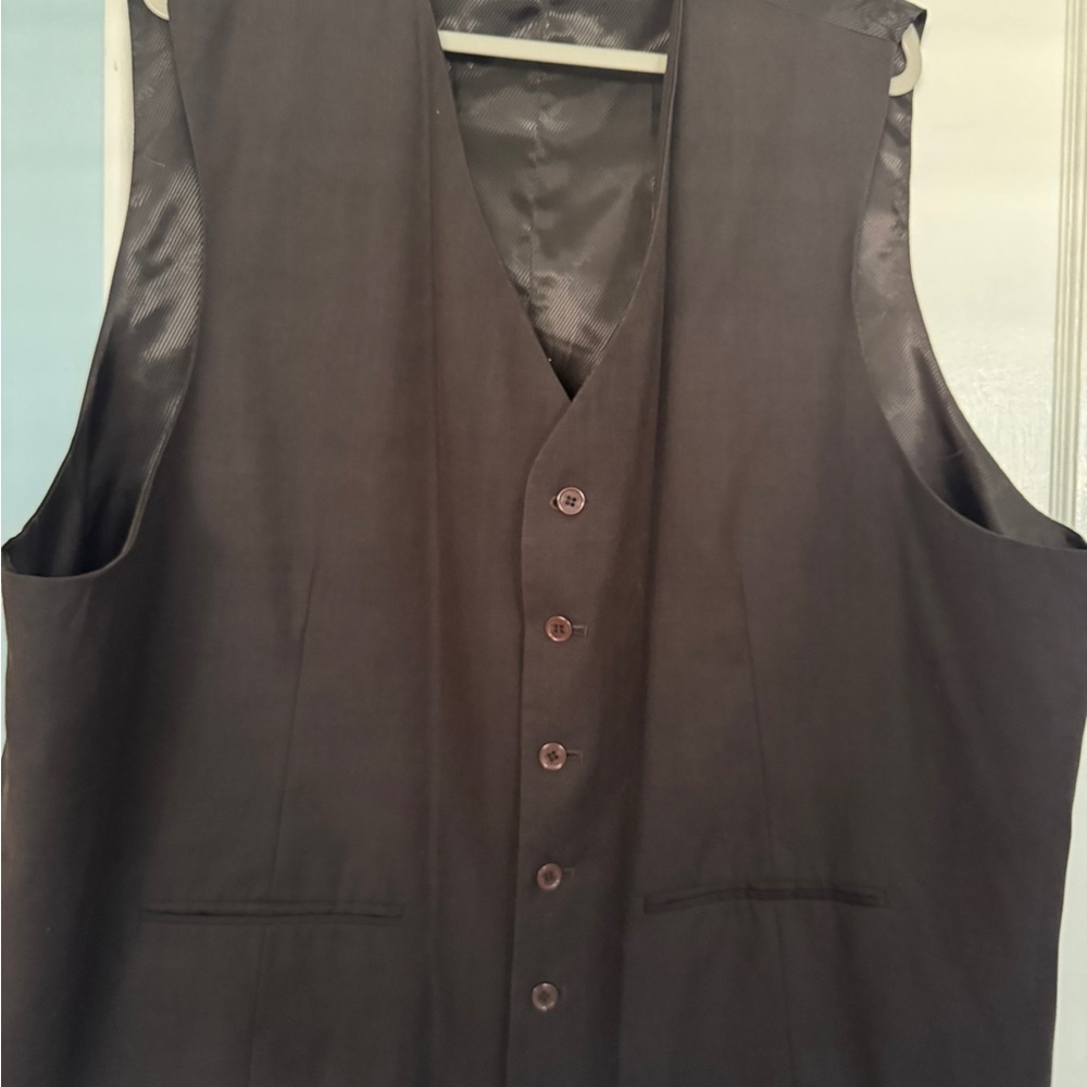 Men's Dark Brown Tailored Dress Vest - Sleek Five-Button Style